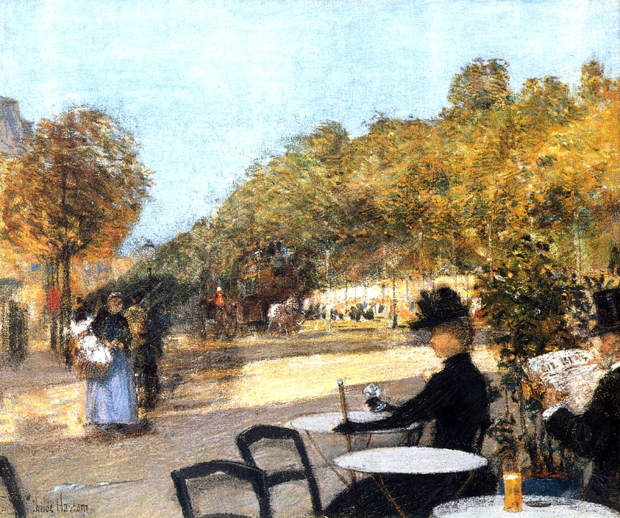 A kávézó terasz alkotó: Childe Frederick Hassam
