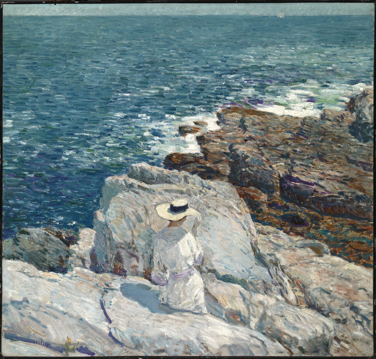 A déli párkányok, Appledore alkotó: Childe Frederick Hassam