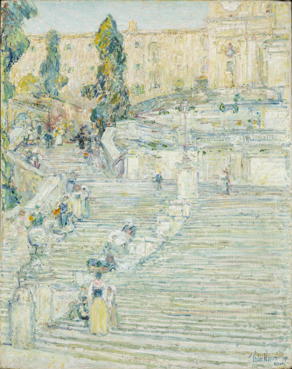 Spanyol lépcső, Róma alkotó: Childe Frederick Hassam