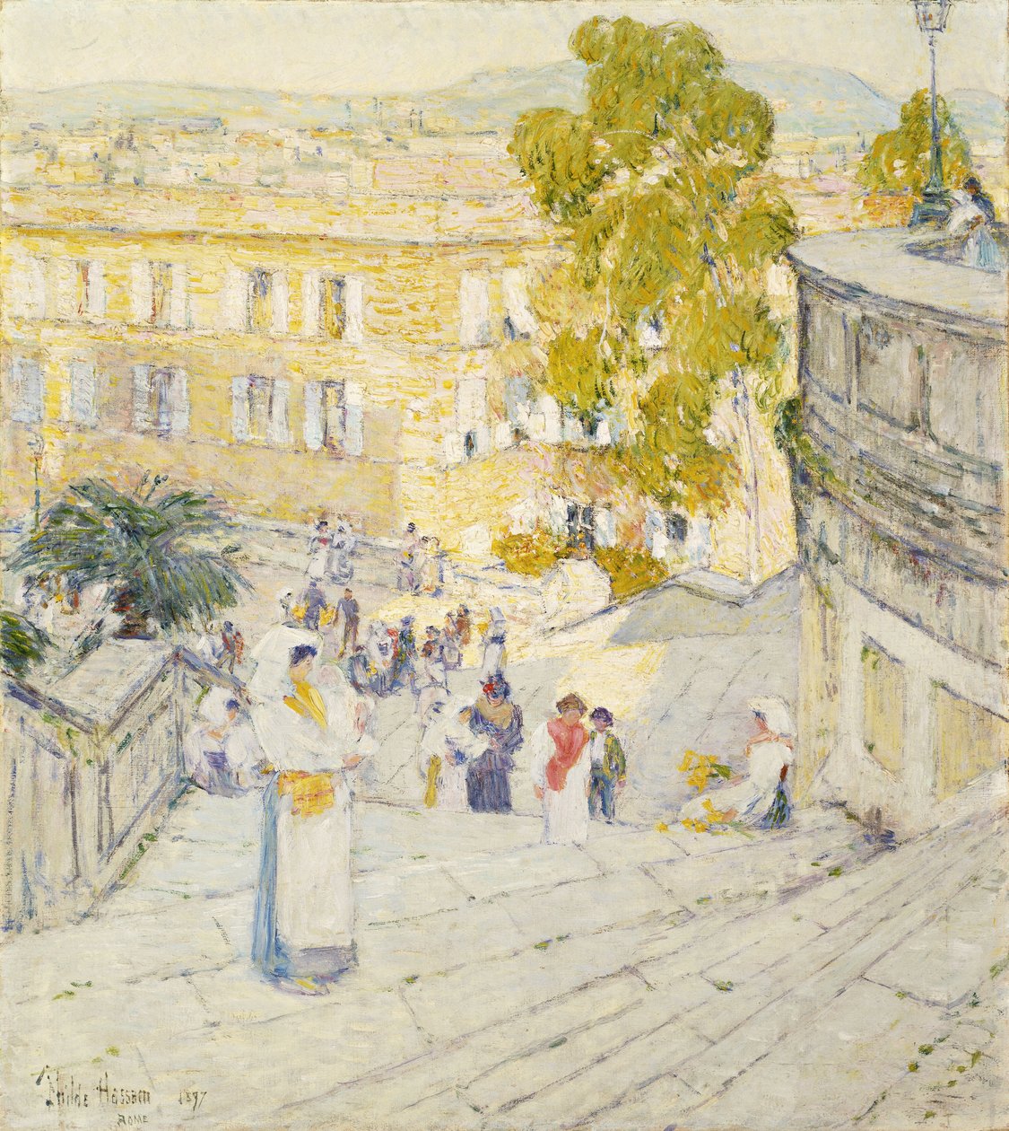 Róma Spanyol lépcsője alkotó: Childe Frederick Hassam