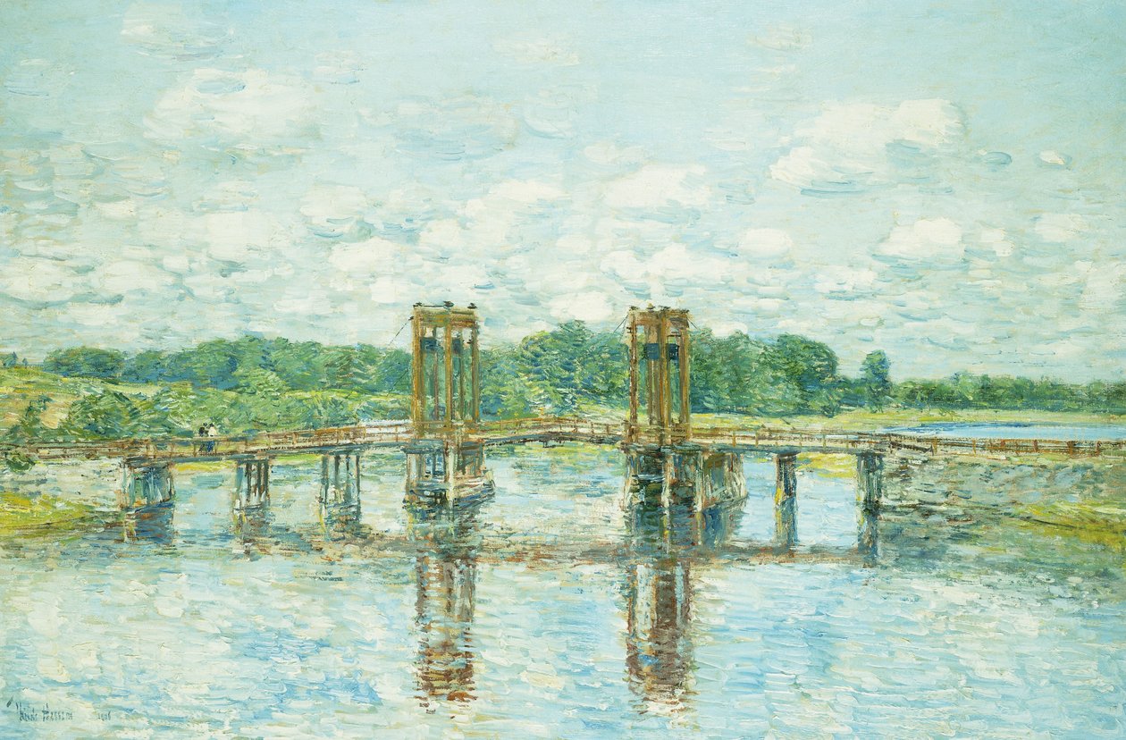 The Toll Bridge, New Hampshire, Exeter közelében alkotó: Childe Frederick Hassam