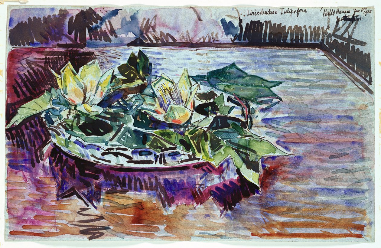 Tulipánok egy tálban alkotó: Childe Frederick Hassam