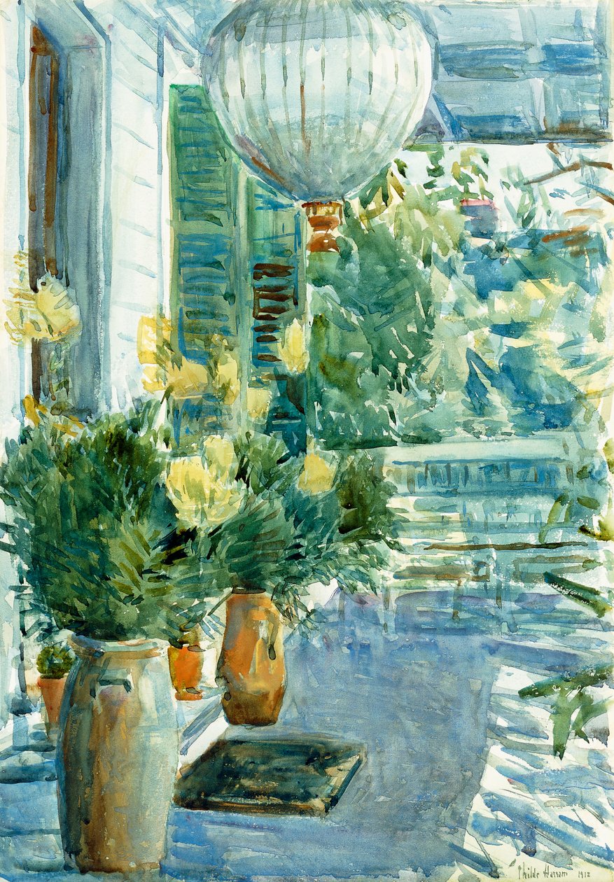 A régi ház veranda alkotó: Childe Frederick Hassam