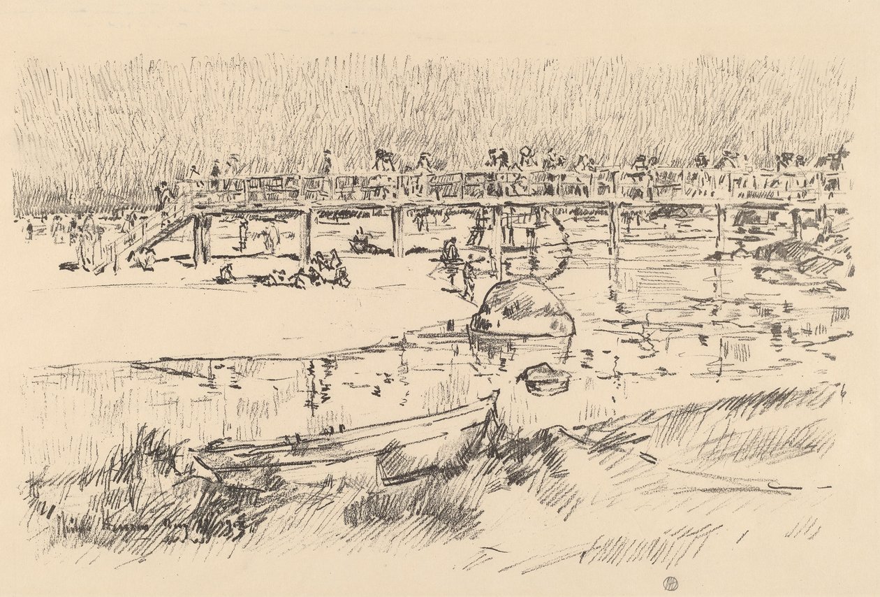 Fürdőstrand, Bass Rocks alkotó: Childe Hassam