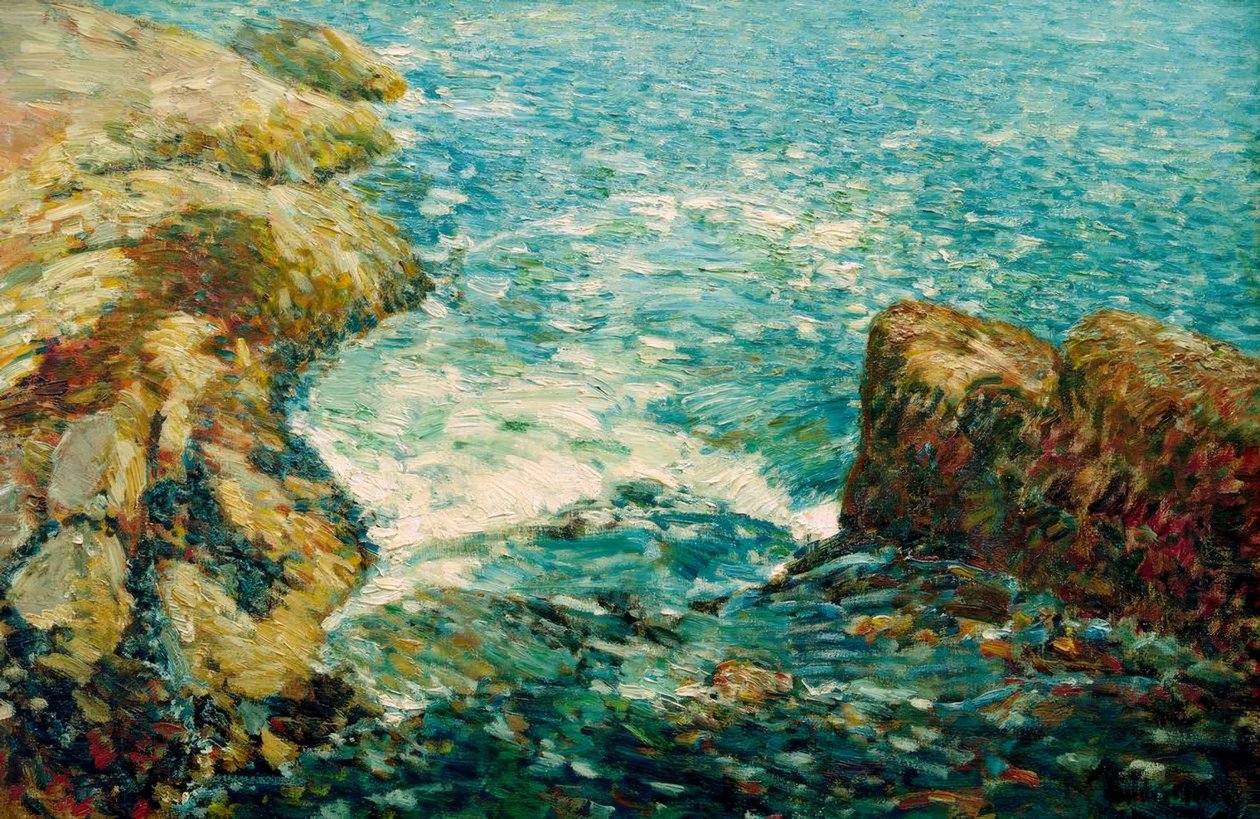 Szörf és sziklák alkotó: Childe Hassam
