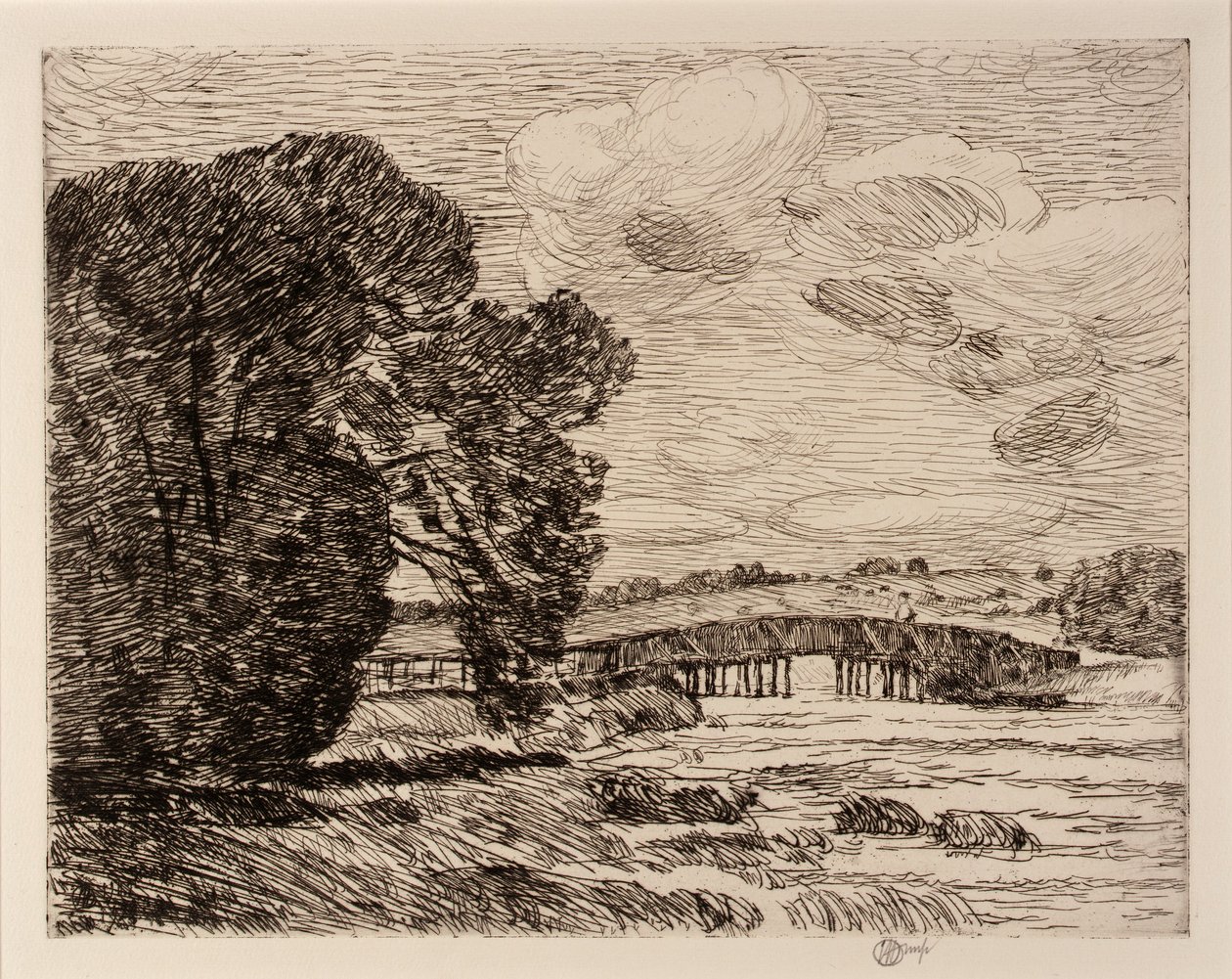Híd Old Lyme-ben alkotó: Childe Hassam