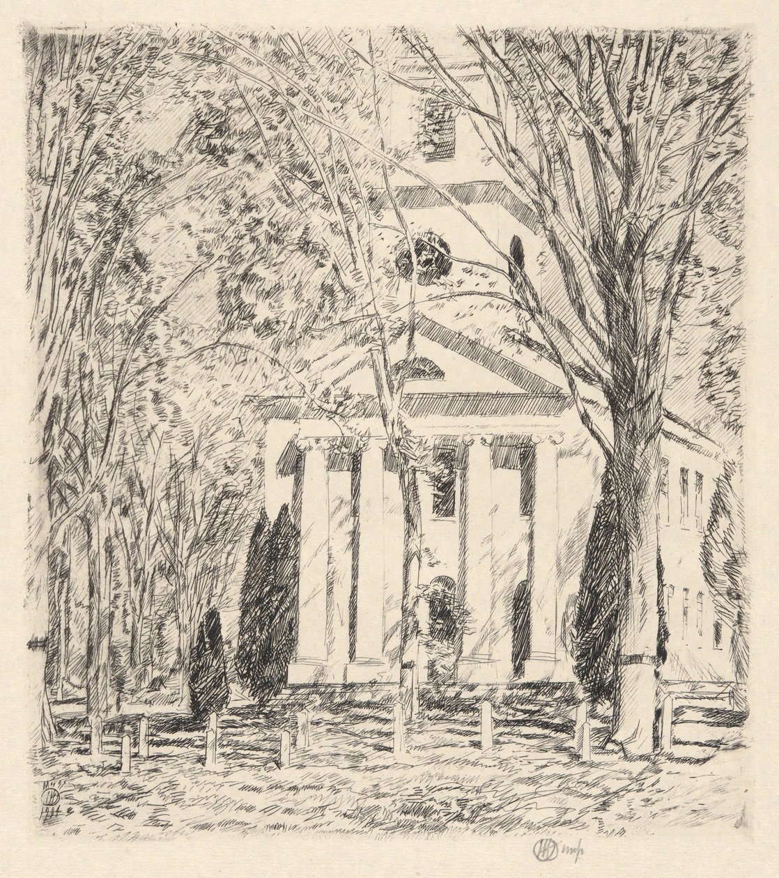 Old Lyme-i templom, 1924 alkotó: Childe Hassam