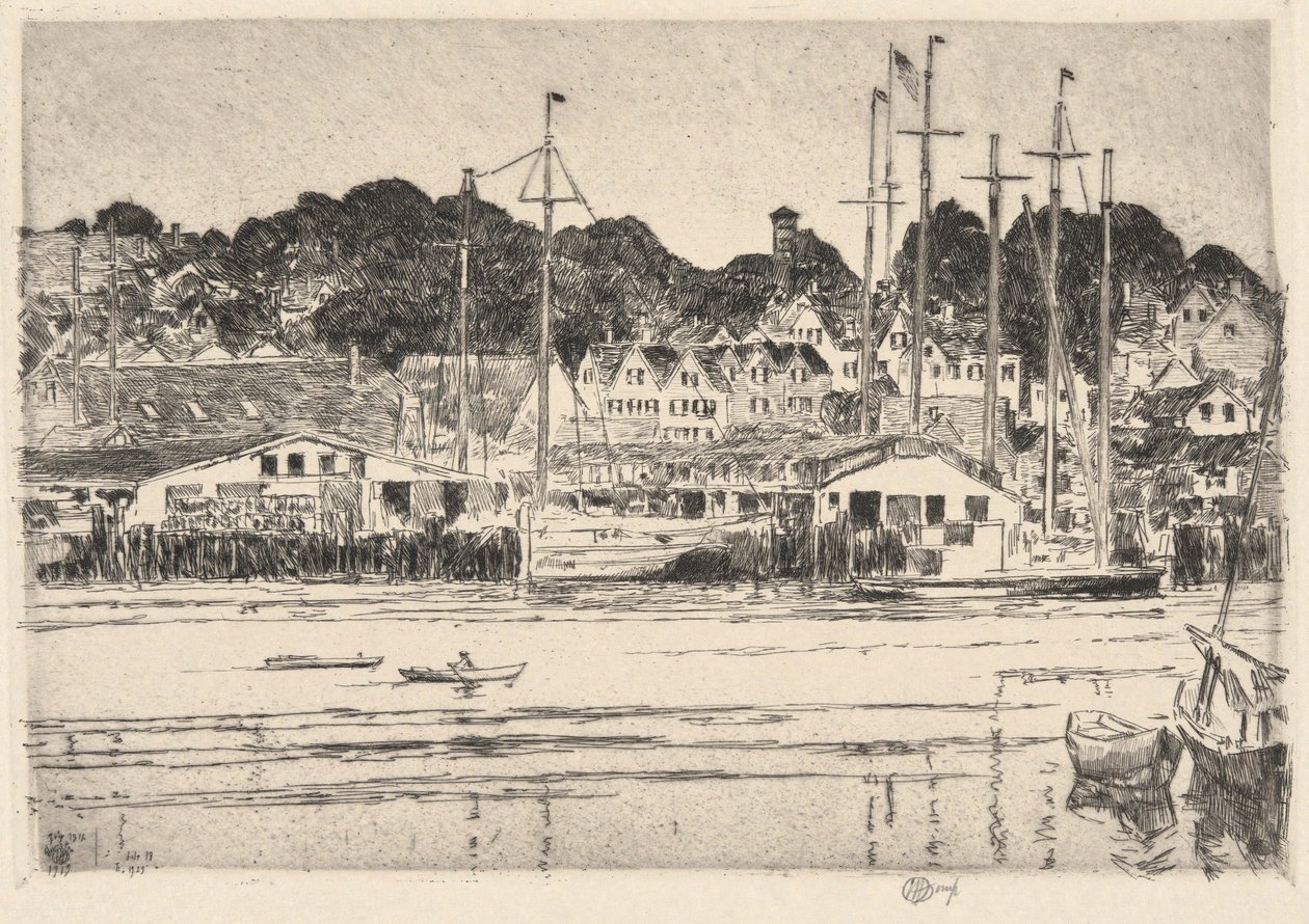 Gloucester, Belső kikötő, 1919 alkotó: Childe Hassam