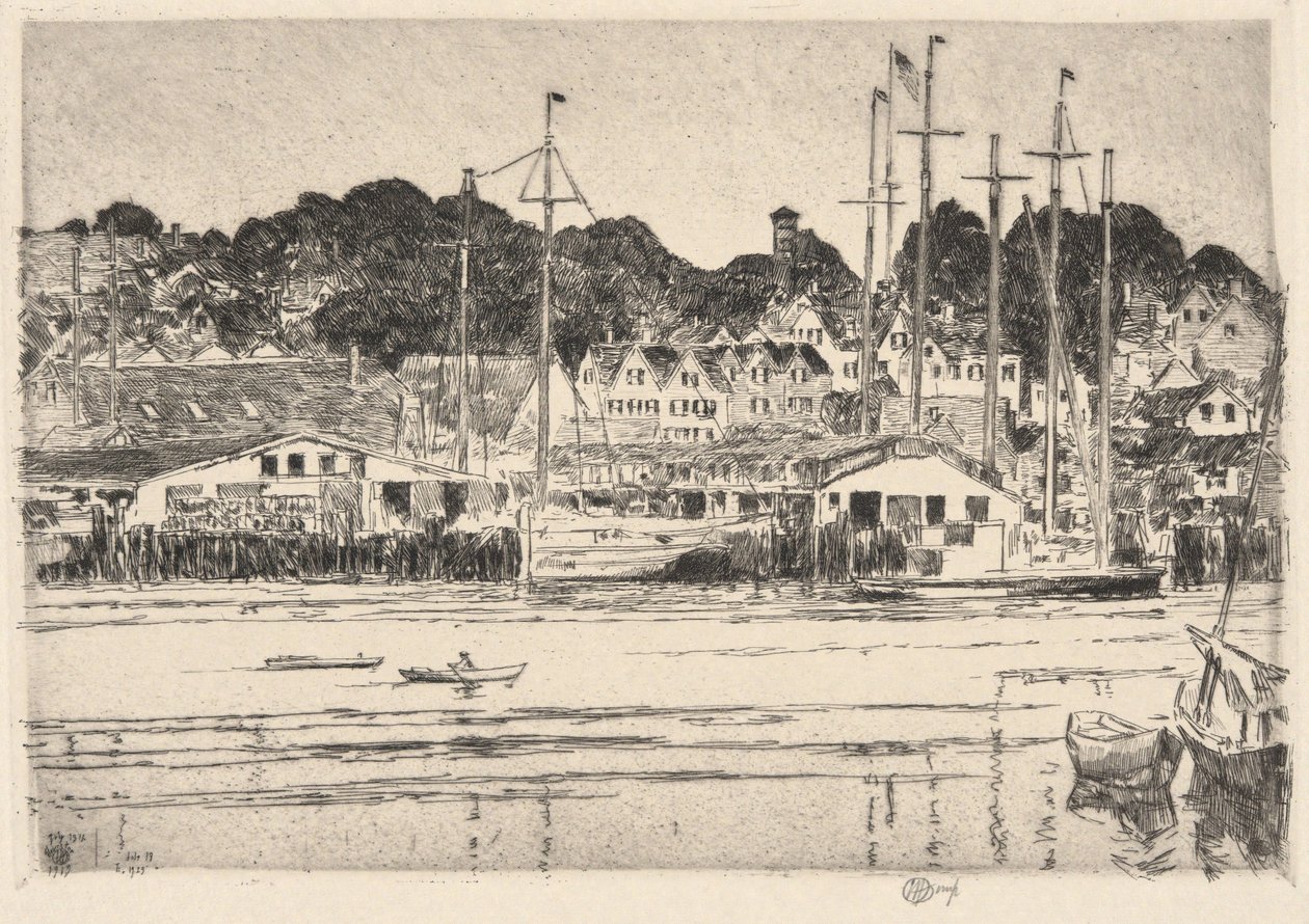Gloucester, Belső kikötő, 1919 alkotó: Childe Hassam