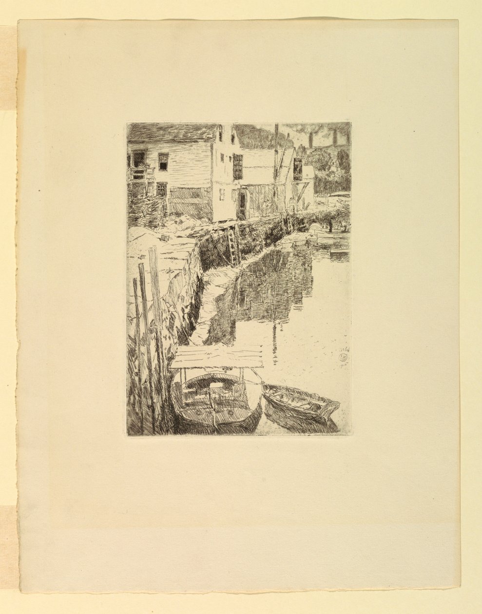 Kikötő: Cos Cob, Connecticut alkotó: Childe Hassam