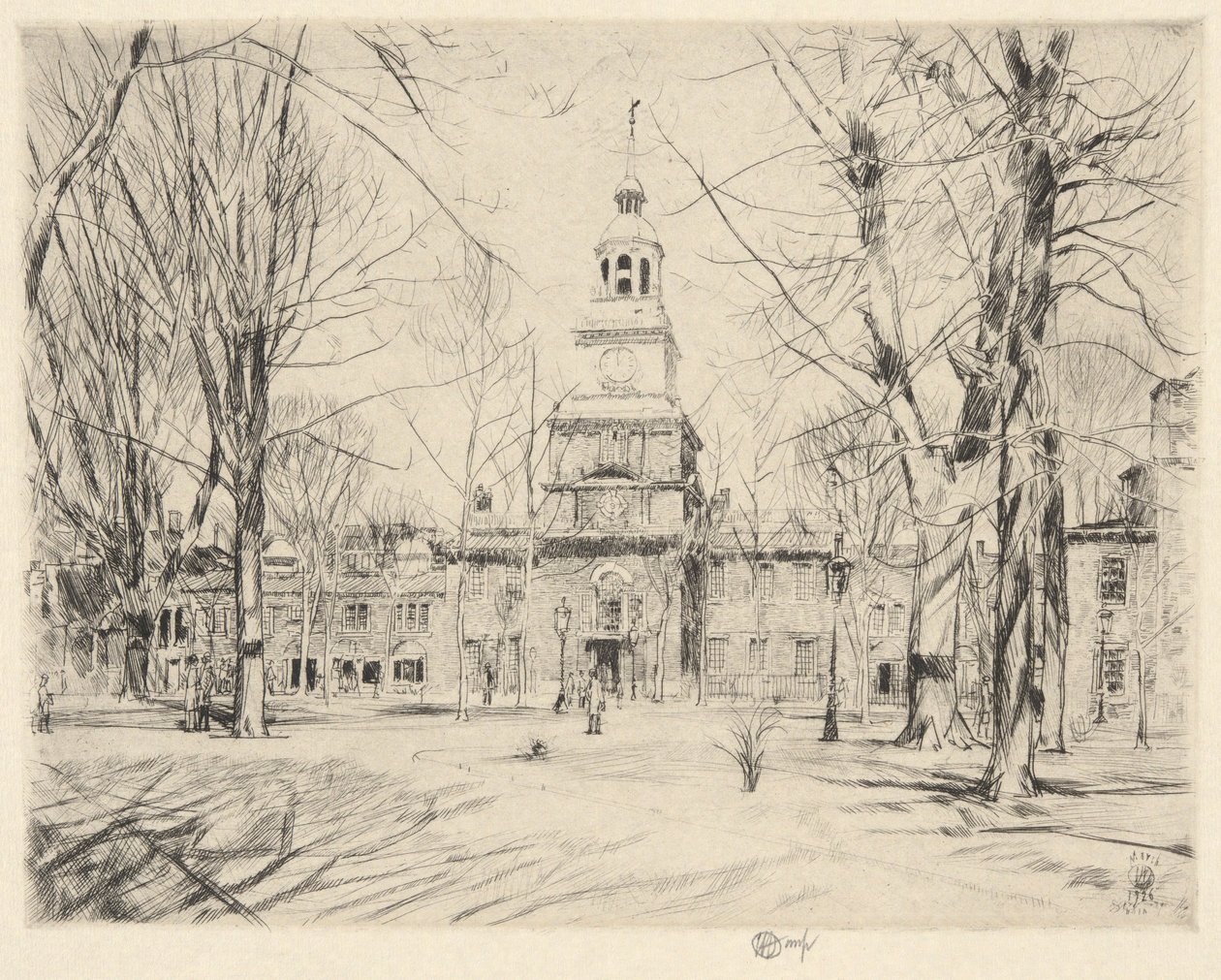 Independence Hall, Philadelphia, 1926 alkotó: Childe Hassam