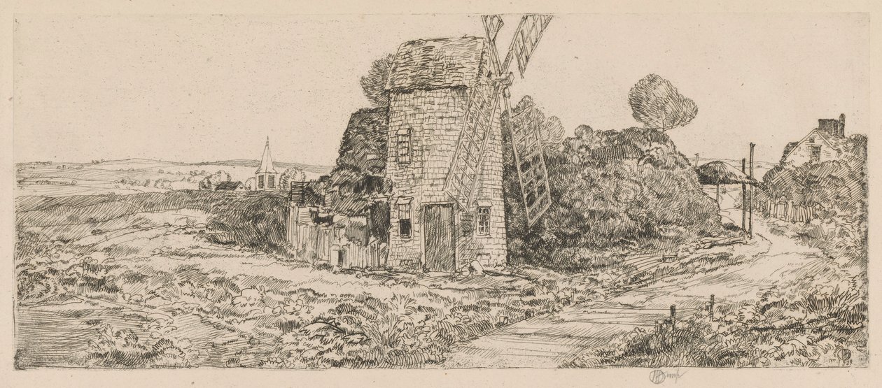 Long Island szélmalom, 1929 alkotó: Childe Hassam