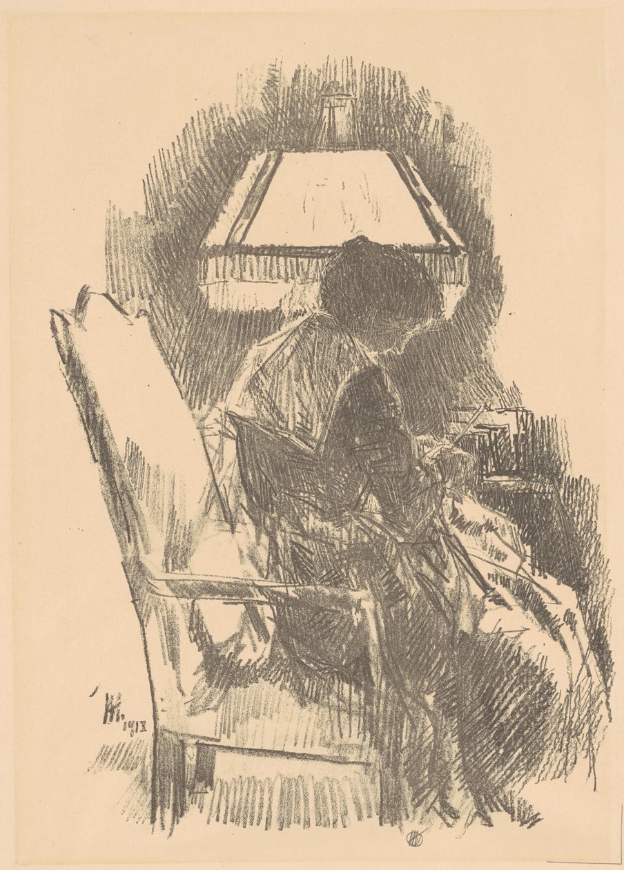 Mrs. Hassam Knitting (nagy) alkotó: Childe Hassam