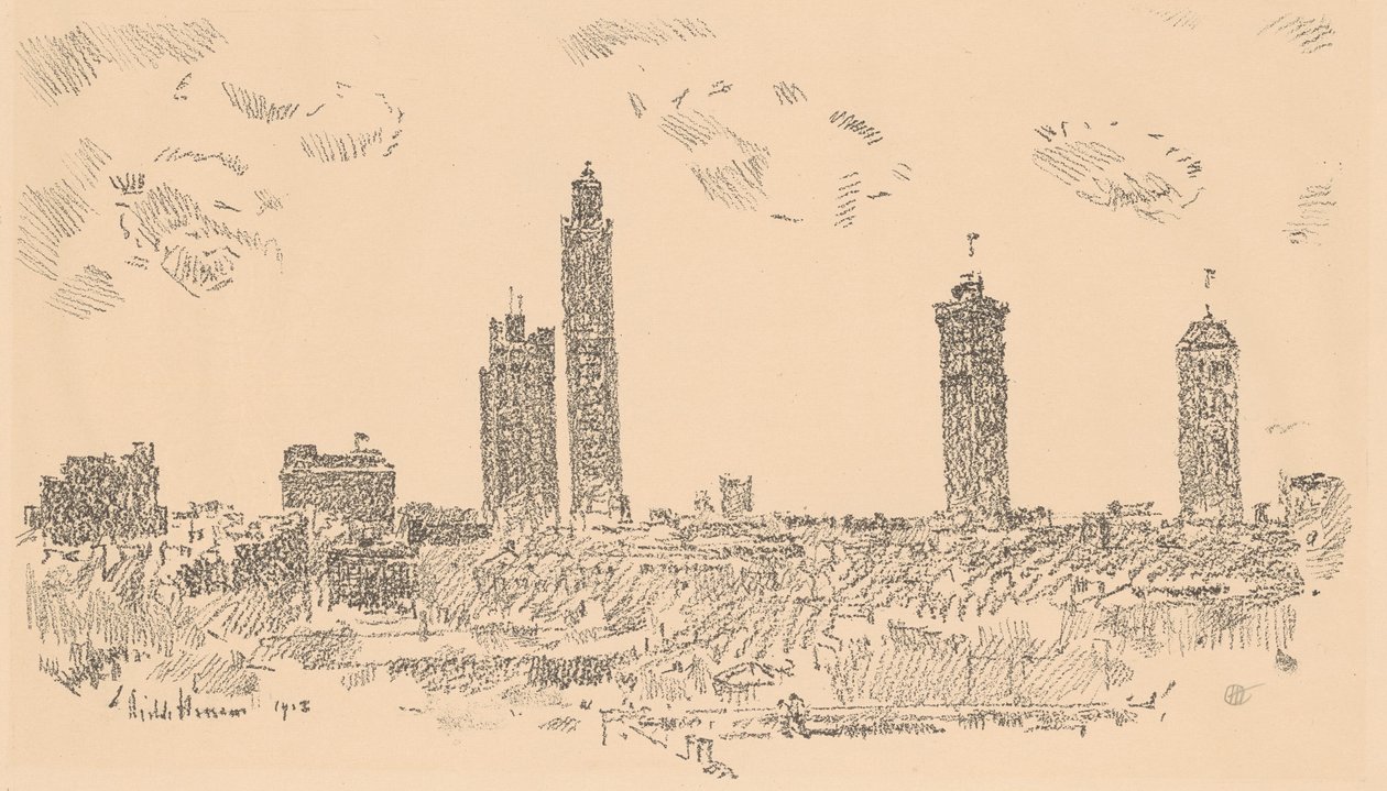 New York Skyline, Sötét épületek alkotó: Childe Hassam