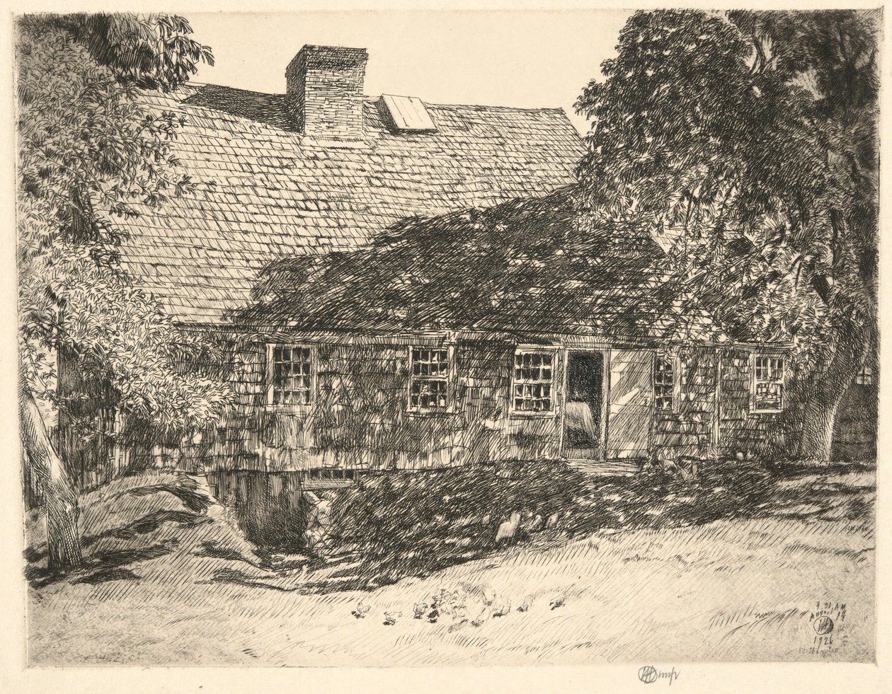 Old Mulford House, Easthampton, 1926 alkotó: Childe Hassam
