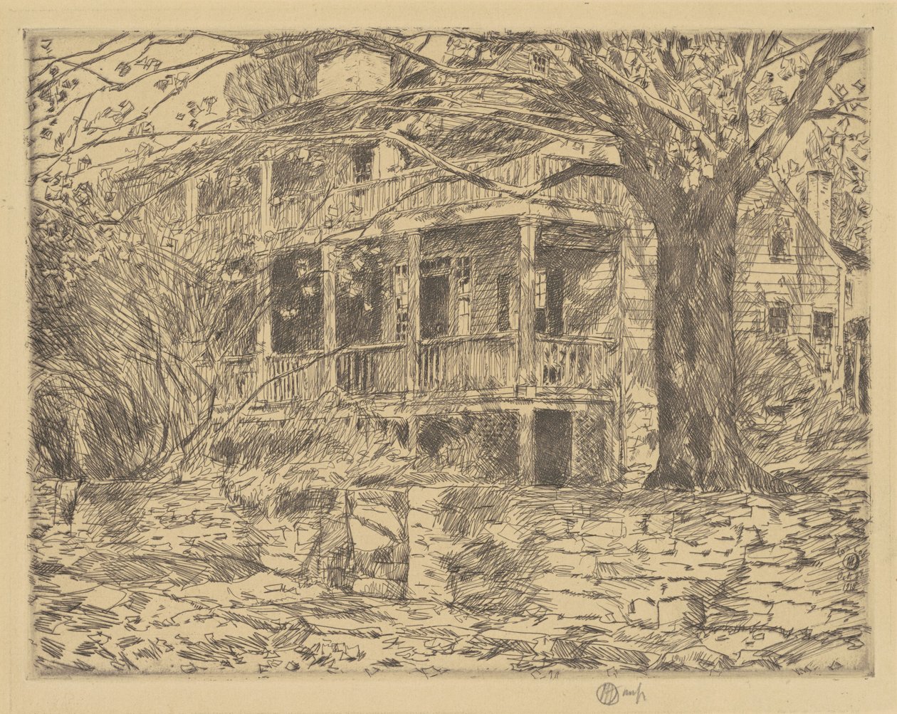 A régi ház, Cos Cob alkotó: Childe Hassam