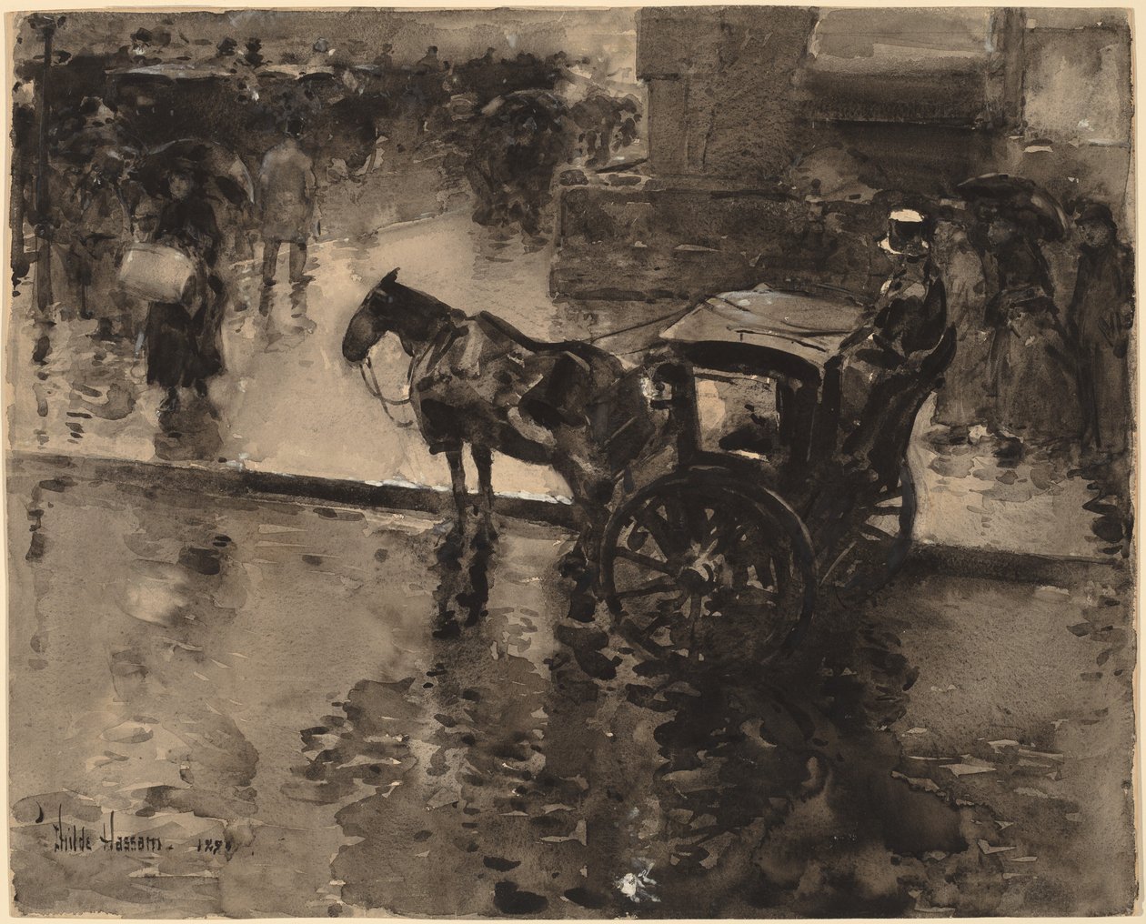 Up-Tide az Avenue-n alkotó: Childe Hassam
