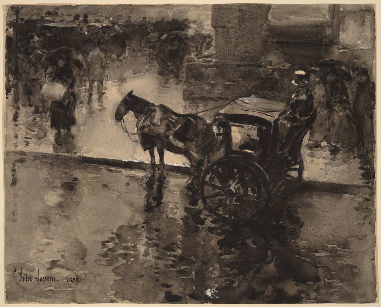 Az Up-Tide az Avenue-n alkotó: Childe Hassam