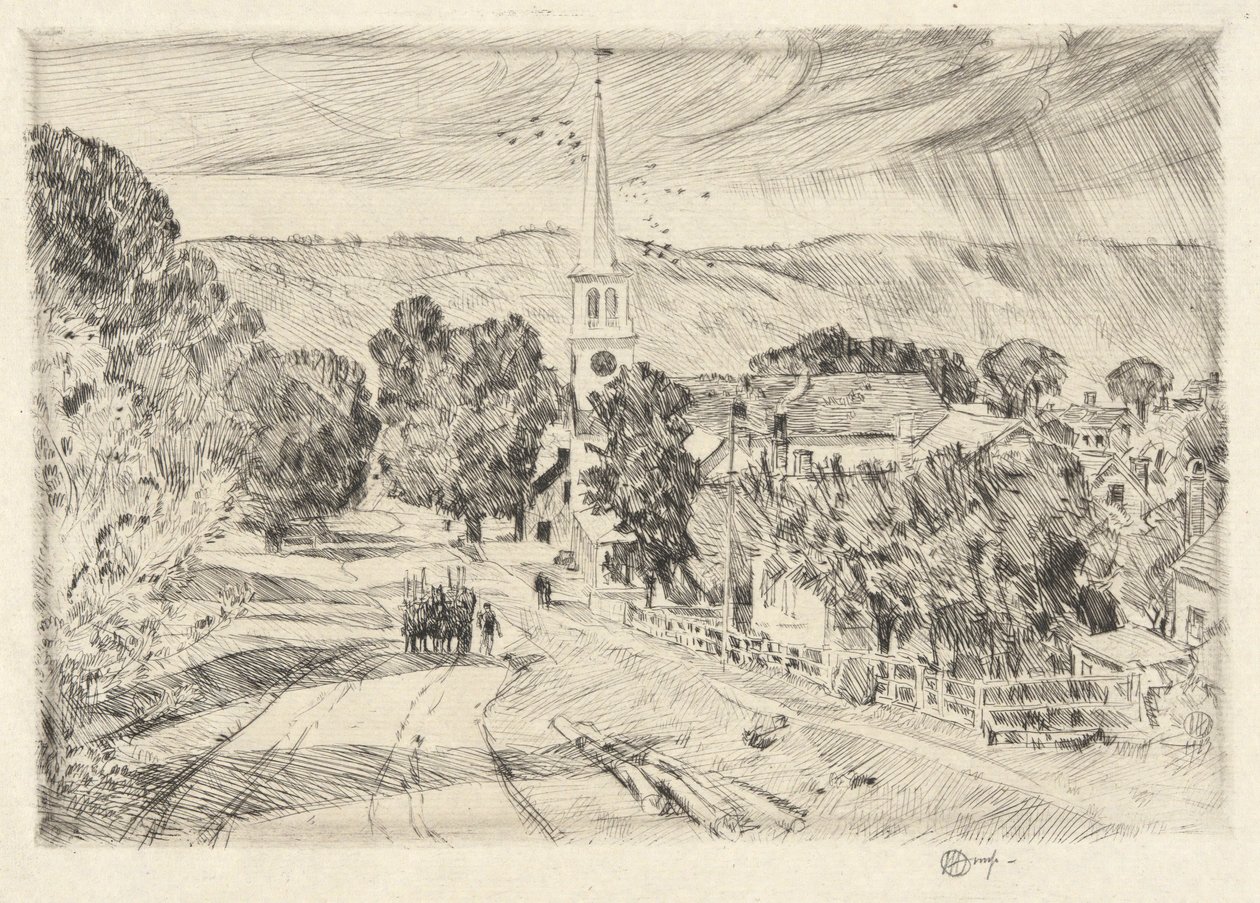 Vermont Village, 1923 alkotó: Childe Hassam
