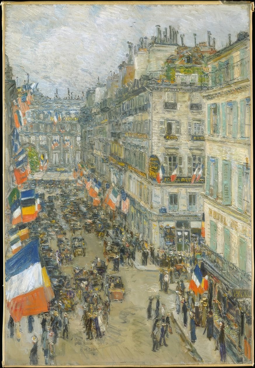 Július 14., Rue Daunou, 1910 alkotó: Childe Hassam