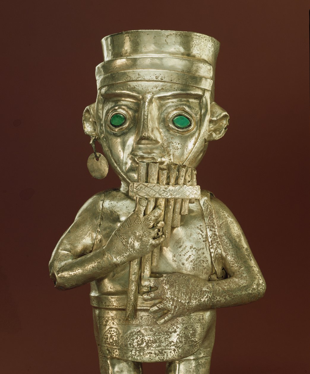 Páncső edény (ezüst és malachit) alkotó: Chimu Culture