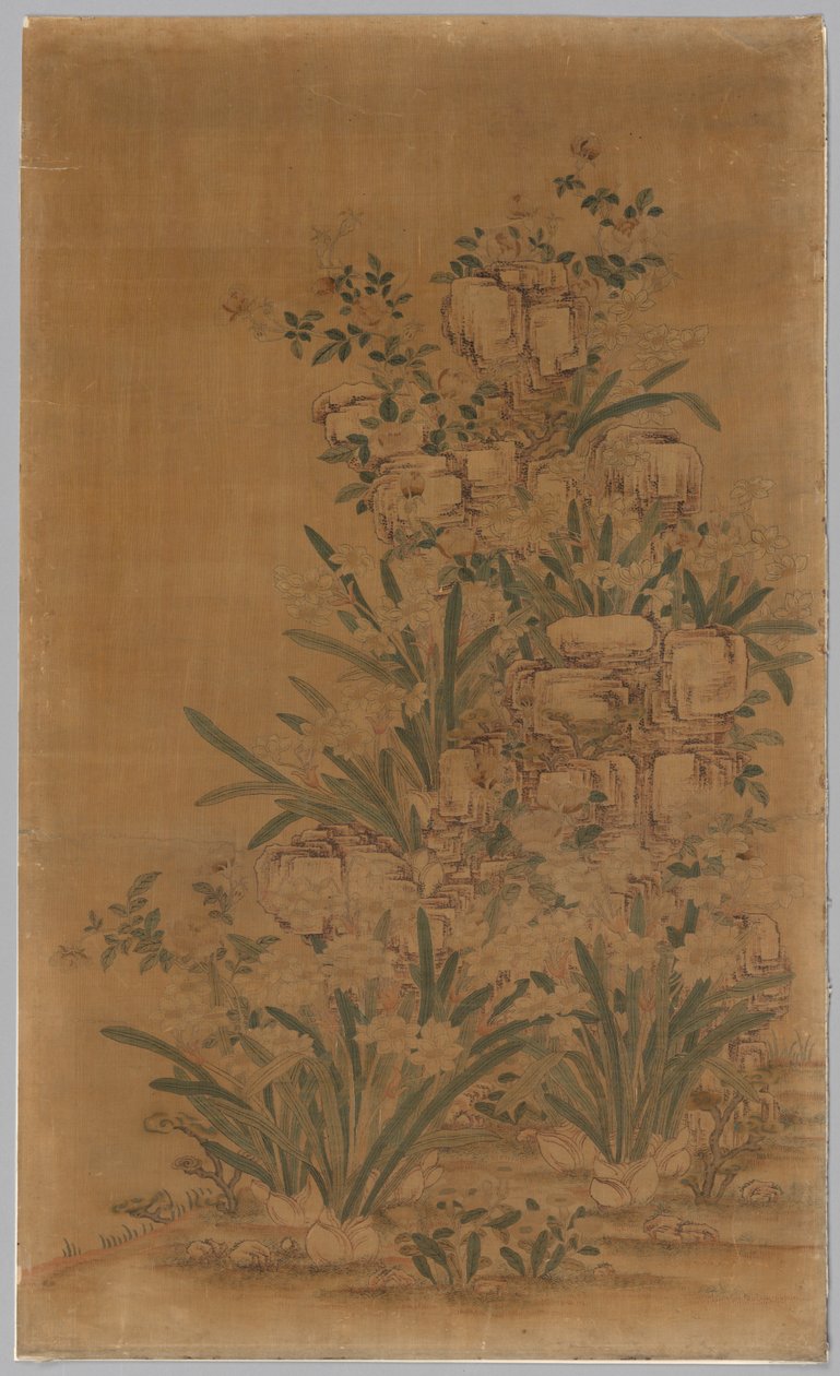 Kesi Panel: Sziklák és Nárcisz alkotó: China, Qing dynasty