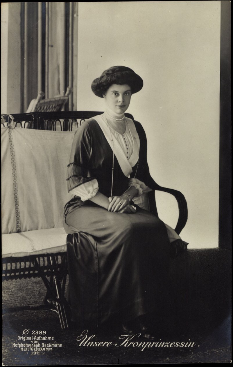 Ak Kronprinzessin Cecilie von Preußen, ülő portré alkotó: Chinese School