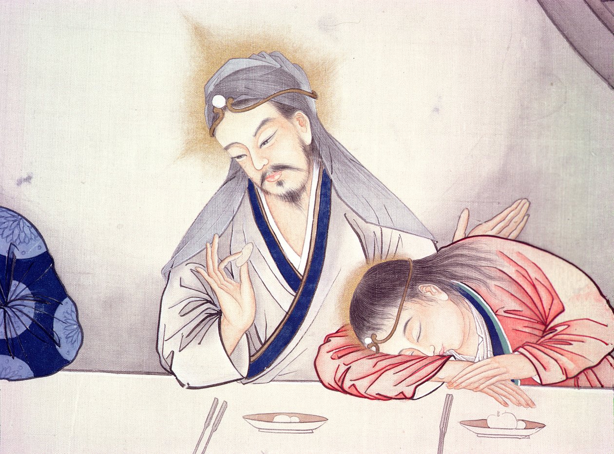 Utolsó vacsora, Krisztus és Szent János (231479. részlet) alkotó: Chinese School