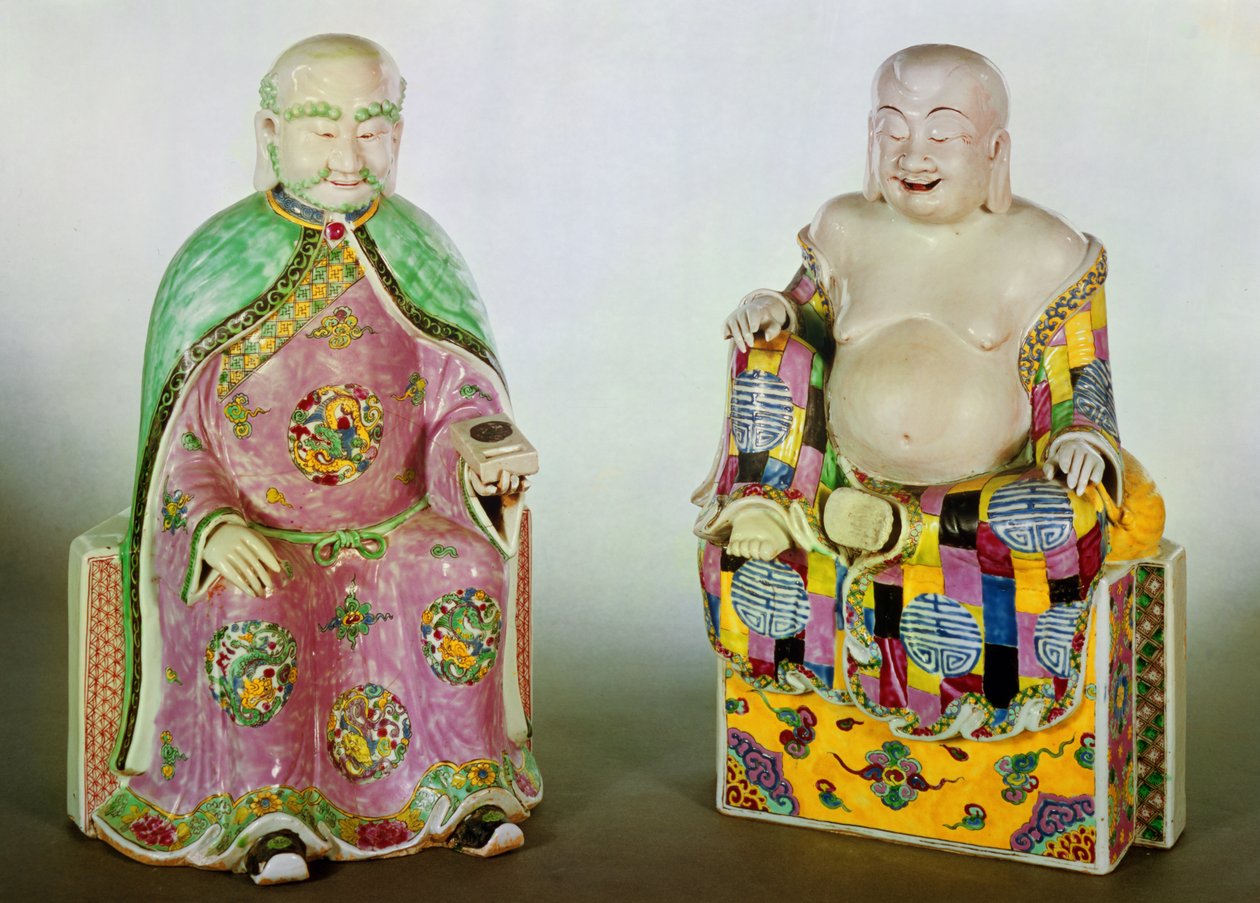 Buddha két alakja, Chien Lung időszak (1736-95) (porcelán) alkotó: Chinese School