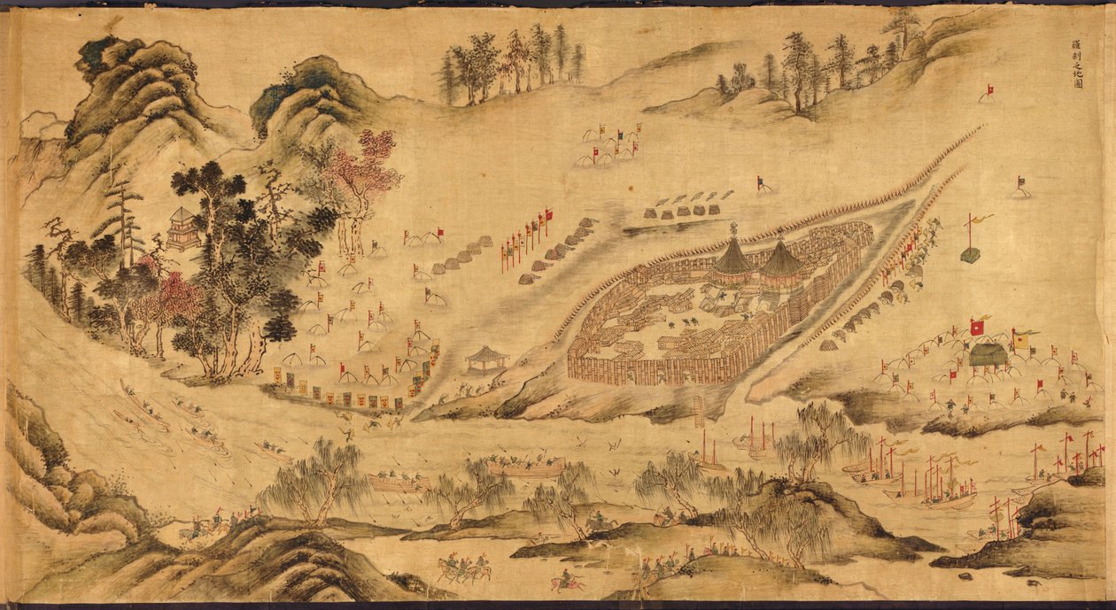 Térkép egy orosz táborral Kelet-Szibériában, 1689-1722 alkotó: Chinese Master