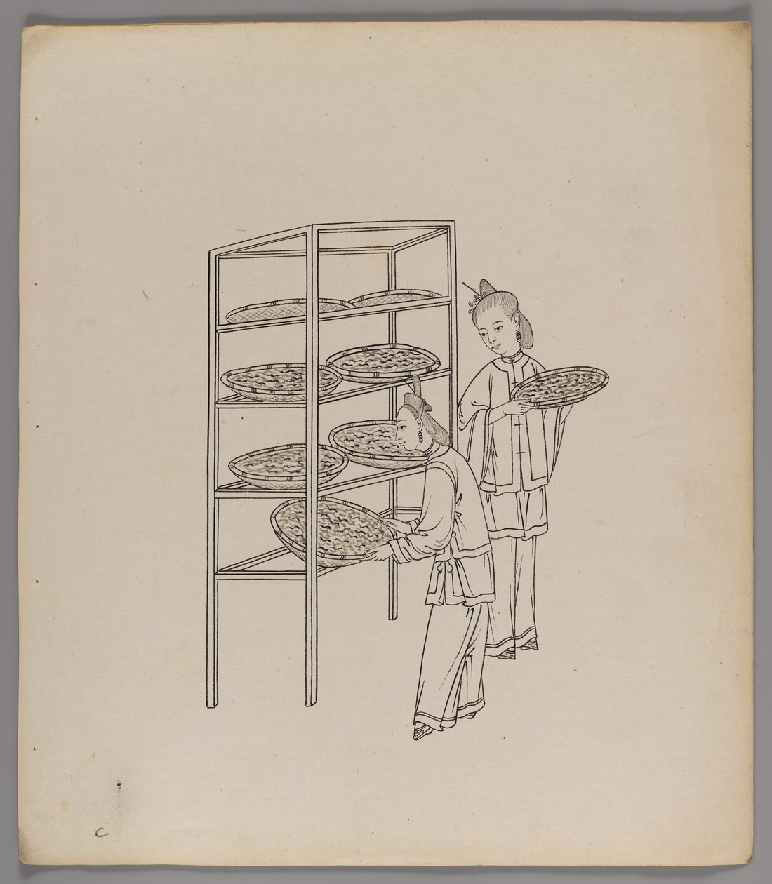 Külön levelek albuma: Silk Cultivation and Production (tinta papíron) (lásd még: 499288-303) alkotó: Chinese School