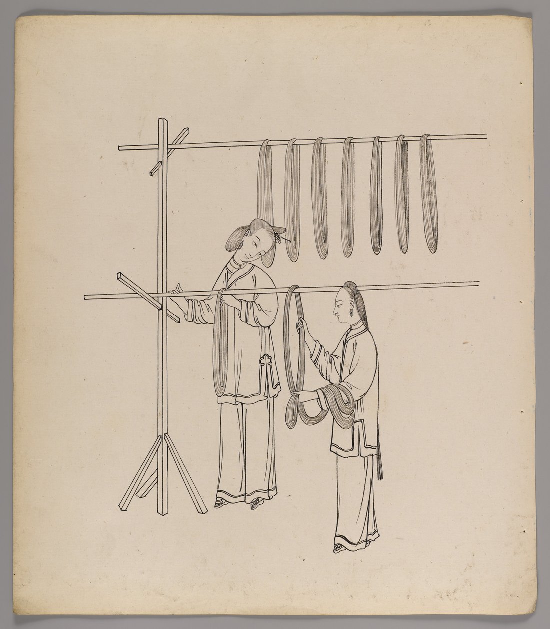 Külön levelek albuma: Silk Cultivation and Production (tinta papíron) (lásd még: 499288-303) alkotó: Chinese School