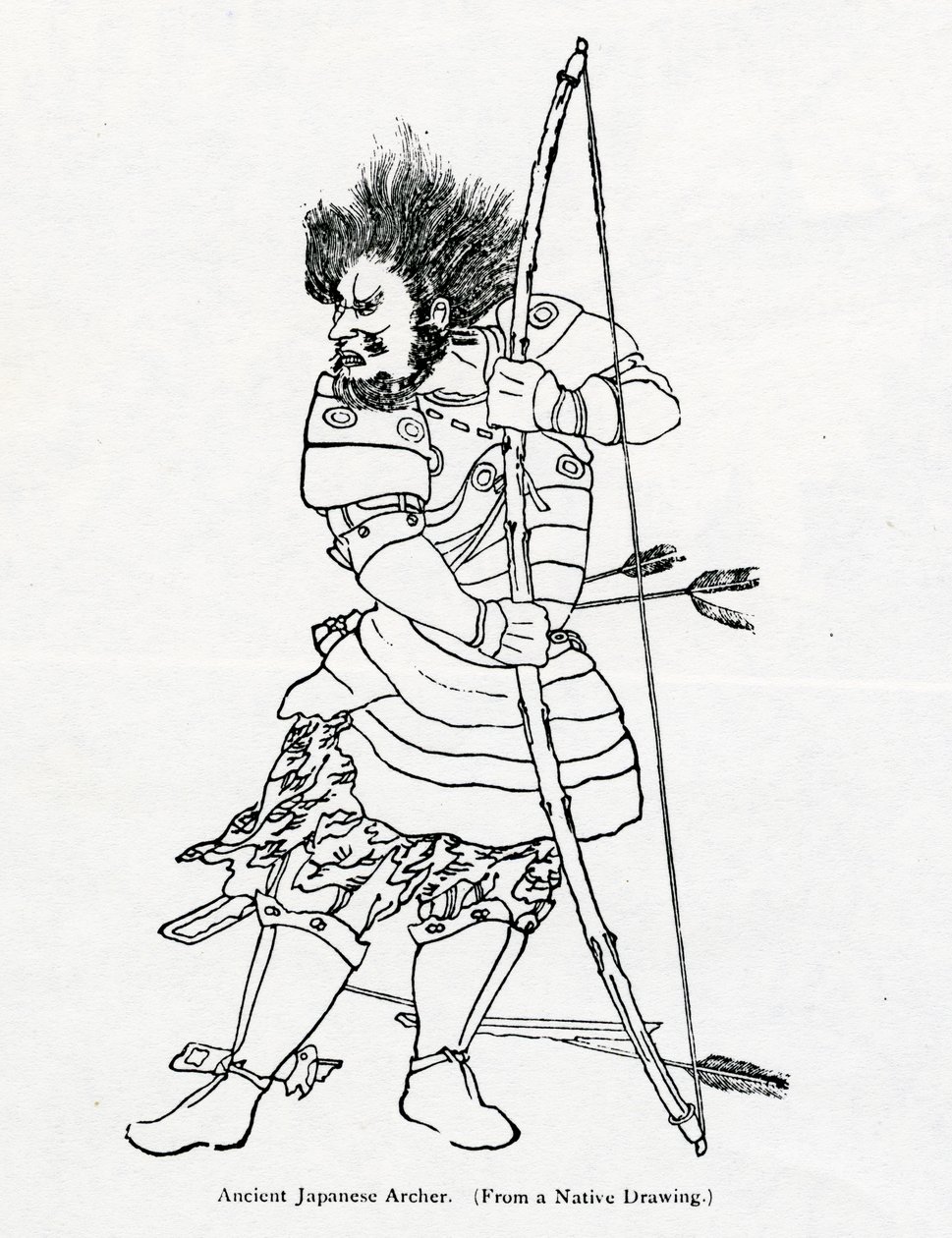 Egy ősi japán íjász, illusztráció Marco Polo és Rustichello da Pisa „Marco Polo utazása” című művéből, Henry Yule fordításában, először 1871-ben jelent meg alkotó: Chinese School