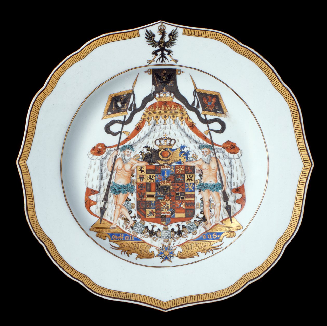Egy fegyveres vacsoratál, Qianlong-korszak (1736-95) 1755 körül (porcelán) alkotó: Chinese School