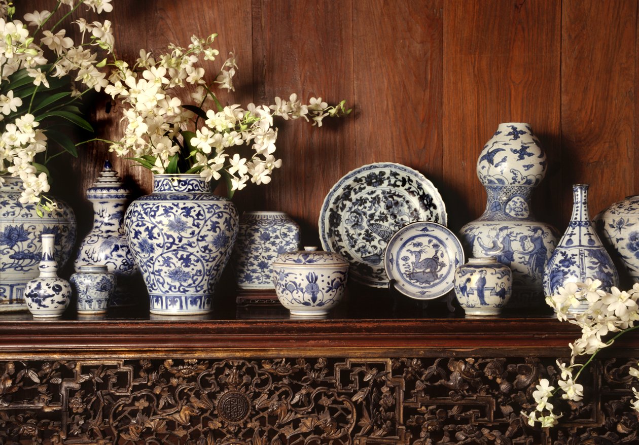 Kék-fehér porcelán (kerámia) alkotó: Chinese School