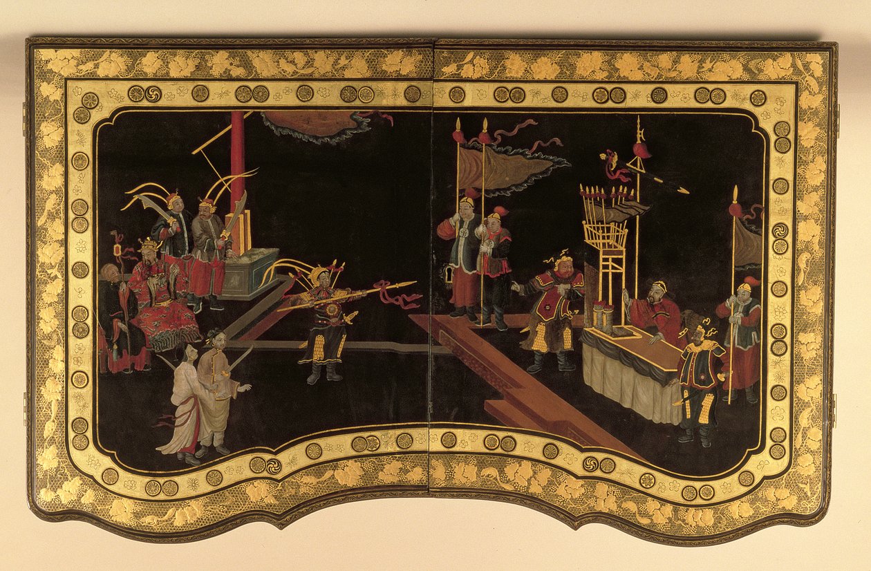 Kínai export fésülködő asztallap c.1780 (fekete lakk) (lásd még: 220144) alkotó: Chinese School