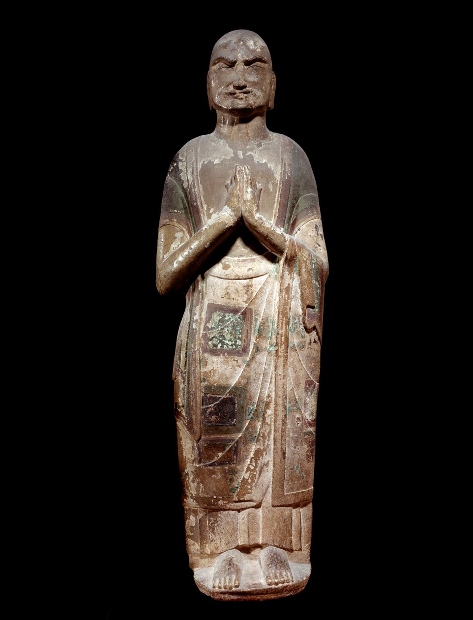 Kínai művészet: Buddha szerzetes tanítványát, kasjapát ábrázoló szobor. Sui-dinasztia (i.sz. 581-618). Párizs, Guimet Múzeum, Ázsiai Művészeti Múzeum. alkotó: Chinese School