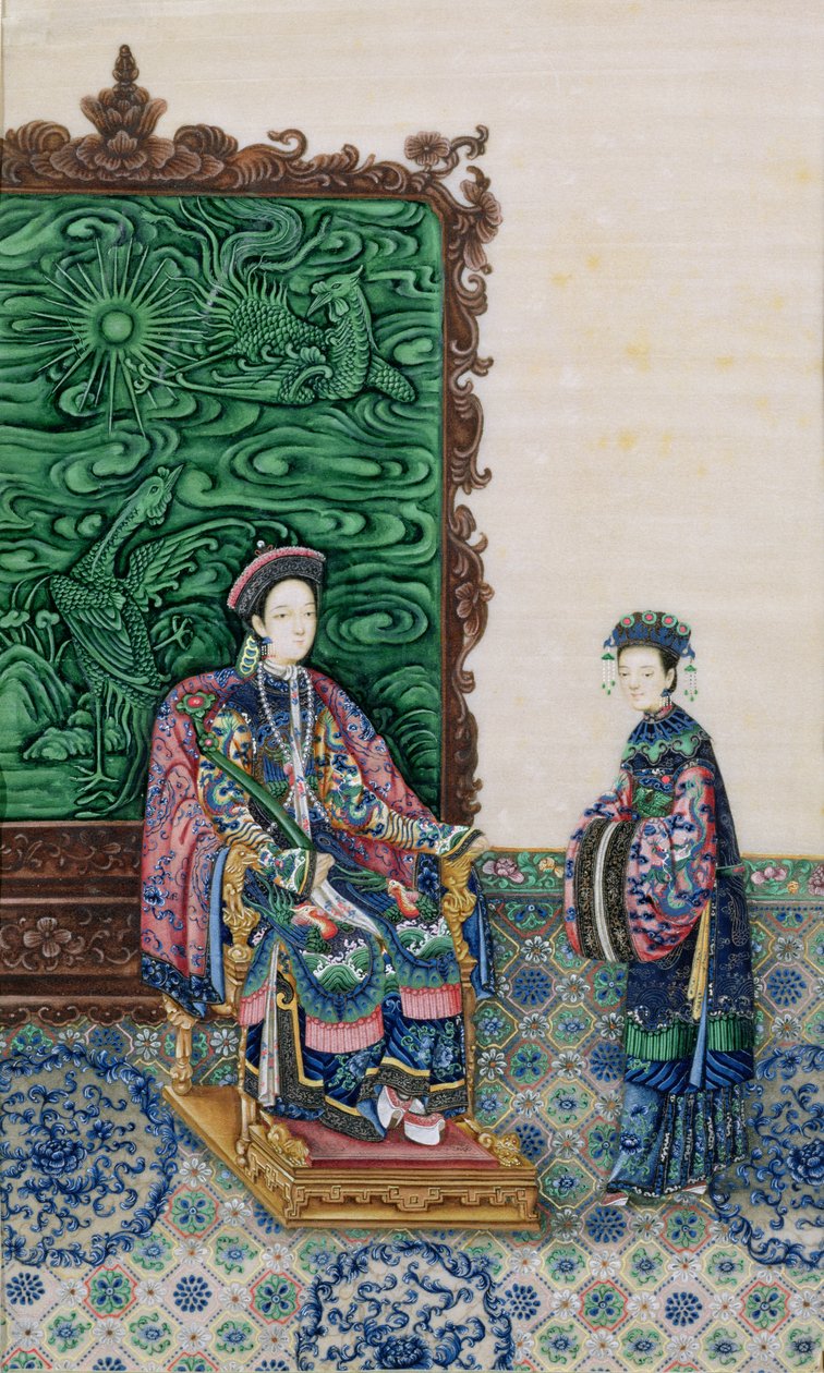Császárnő ül egy hölggyel alkotó: Chinese School