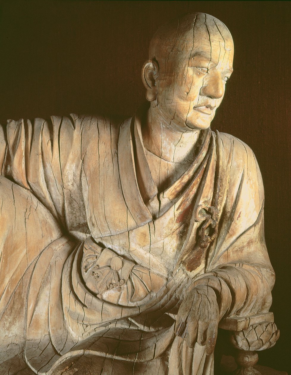 Lohan, Yuan-dinasztia (1260-1368) figurája (fa) alkotó: Chinese School