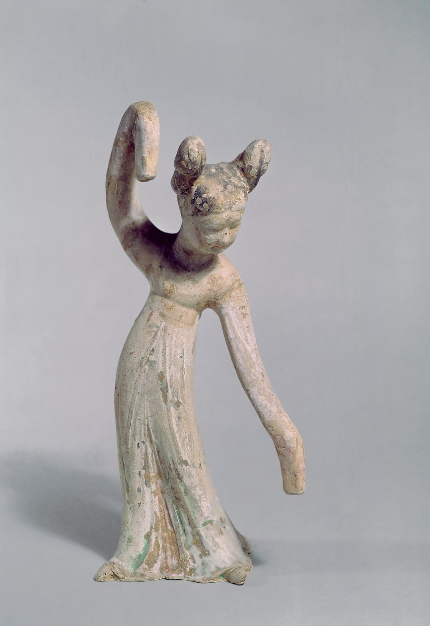Egy táncos temetési szobra, a Tang-dinasztia (618-907) alkotó: Chinese School