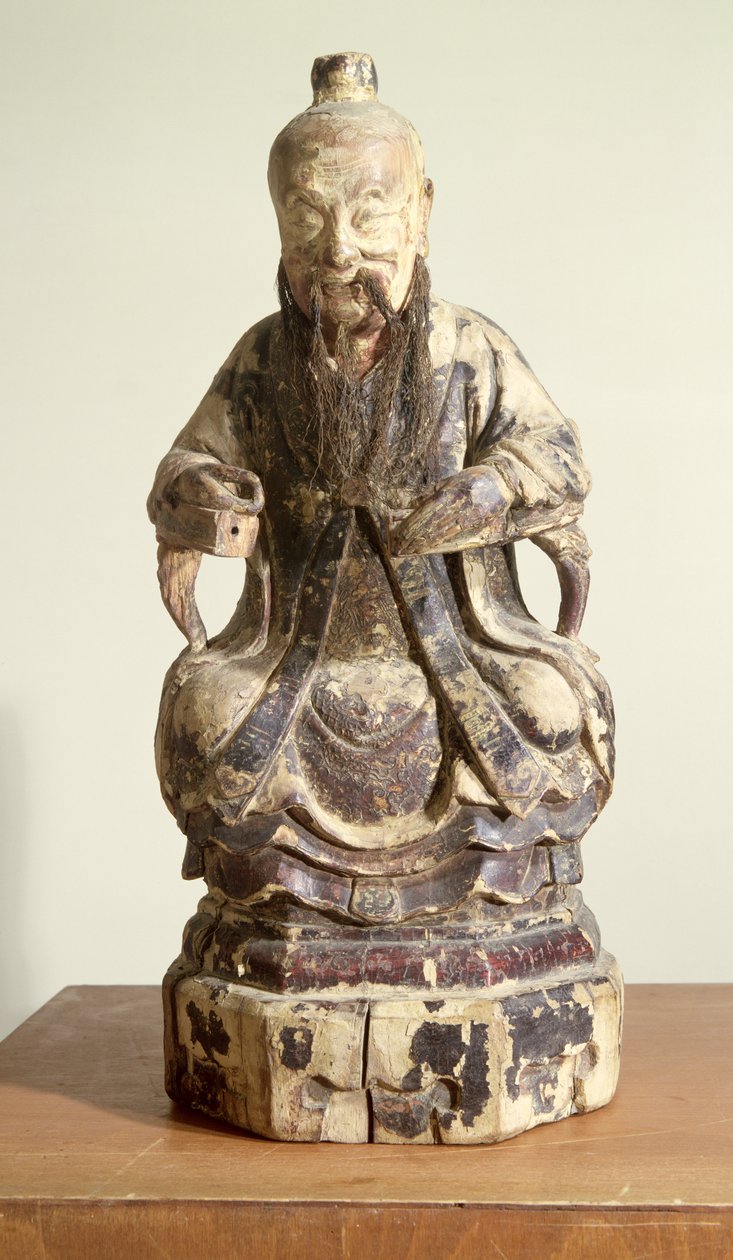 Lao-Tzu (604-531 körül) Mester koronáját viselve (festett fa) alkotó: Chinese School