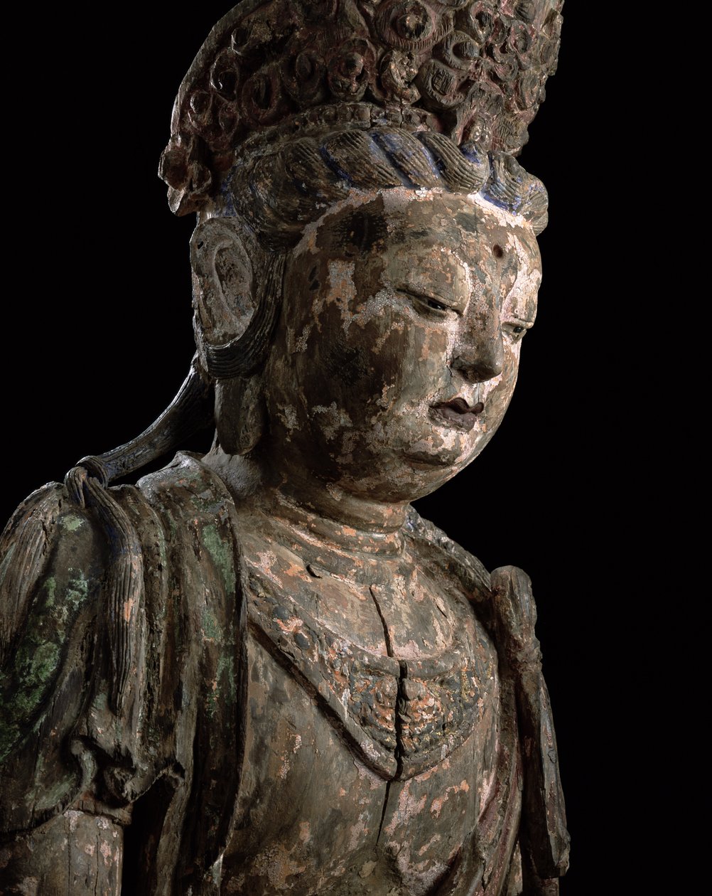 Nagy ülő bodhiszattva meditációban, Jin-dinasztia (1115-1234) (fa és pigment) (részlet) (lásd: 206544) alkotó: Chinese School