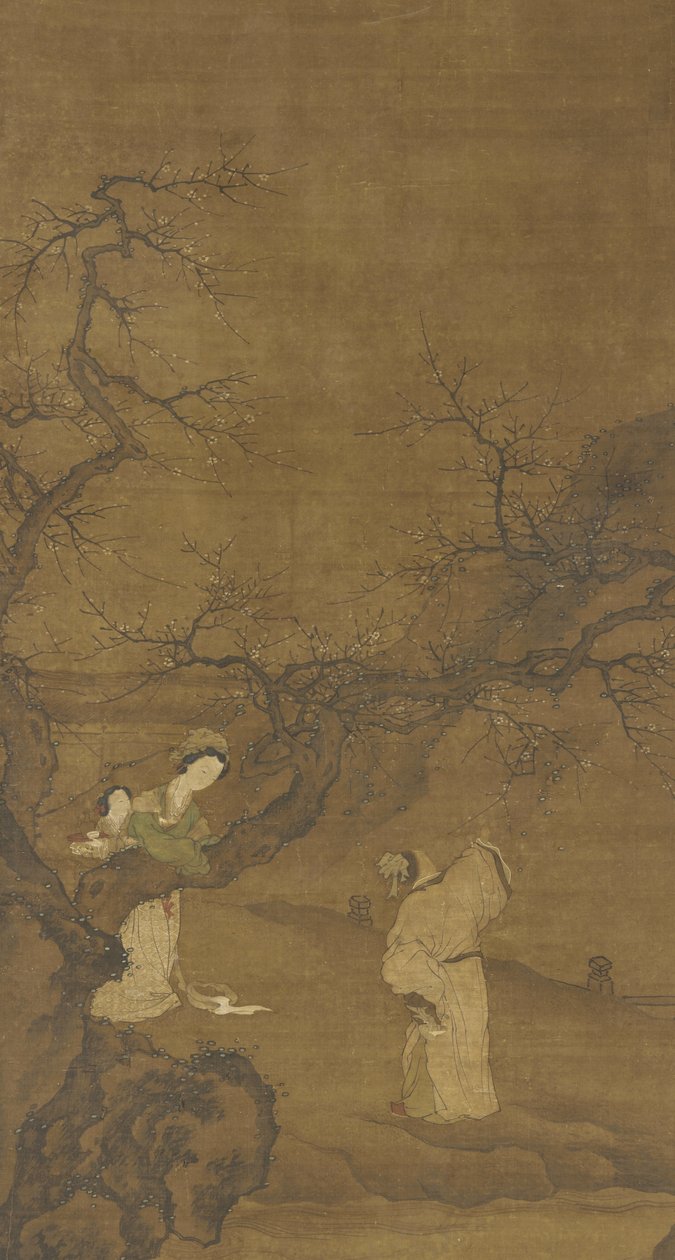 Férfi és nő szilvavirágzásban, Ming vagy Qing dinasztia, 15-18. század alkotó: Chinese School