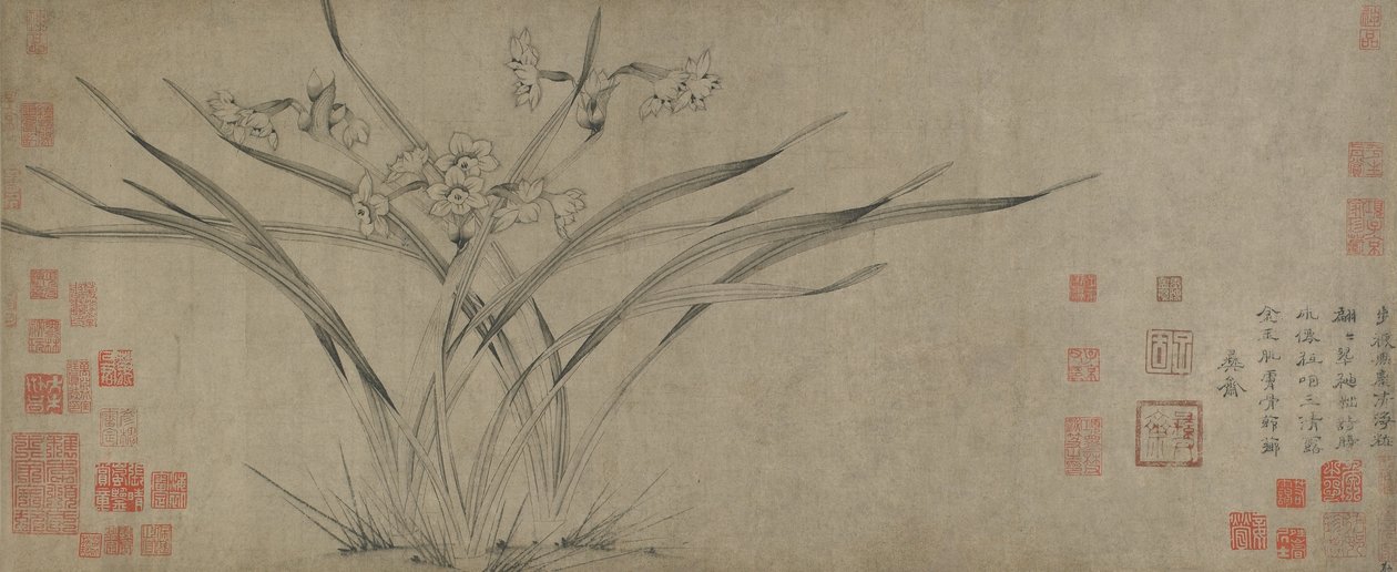 Nárcisz, Song-dinasztia (tinta papíron) alkotó: Chinese School