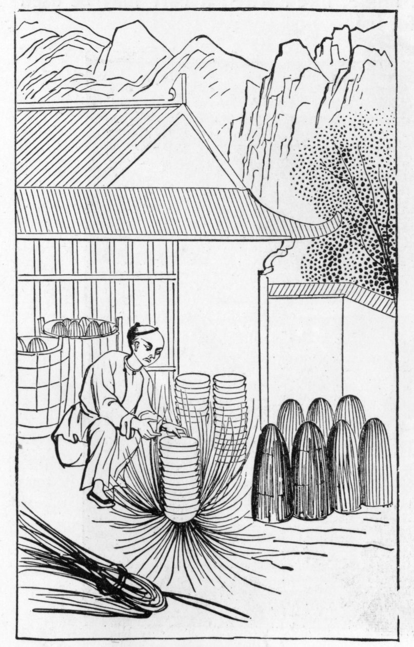 Csomagoló porcelán, a porcelángyártásról szóló illusztrációk sorozatából (a teljes sorozatot lásd a 384116 és a 384117 számokban) alkotó: Chinese School