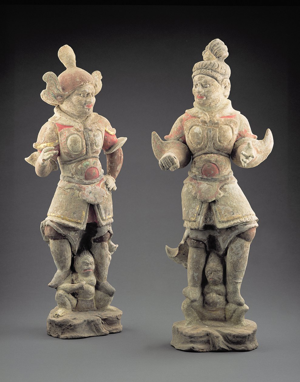 Lokapala figurapár, Tang-dinasztia (618-907) (cserép) alkotó: Chinese School