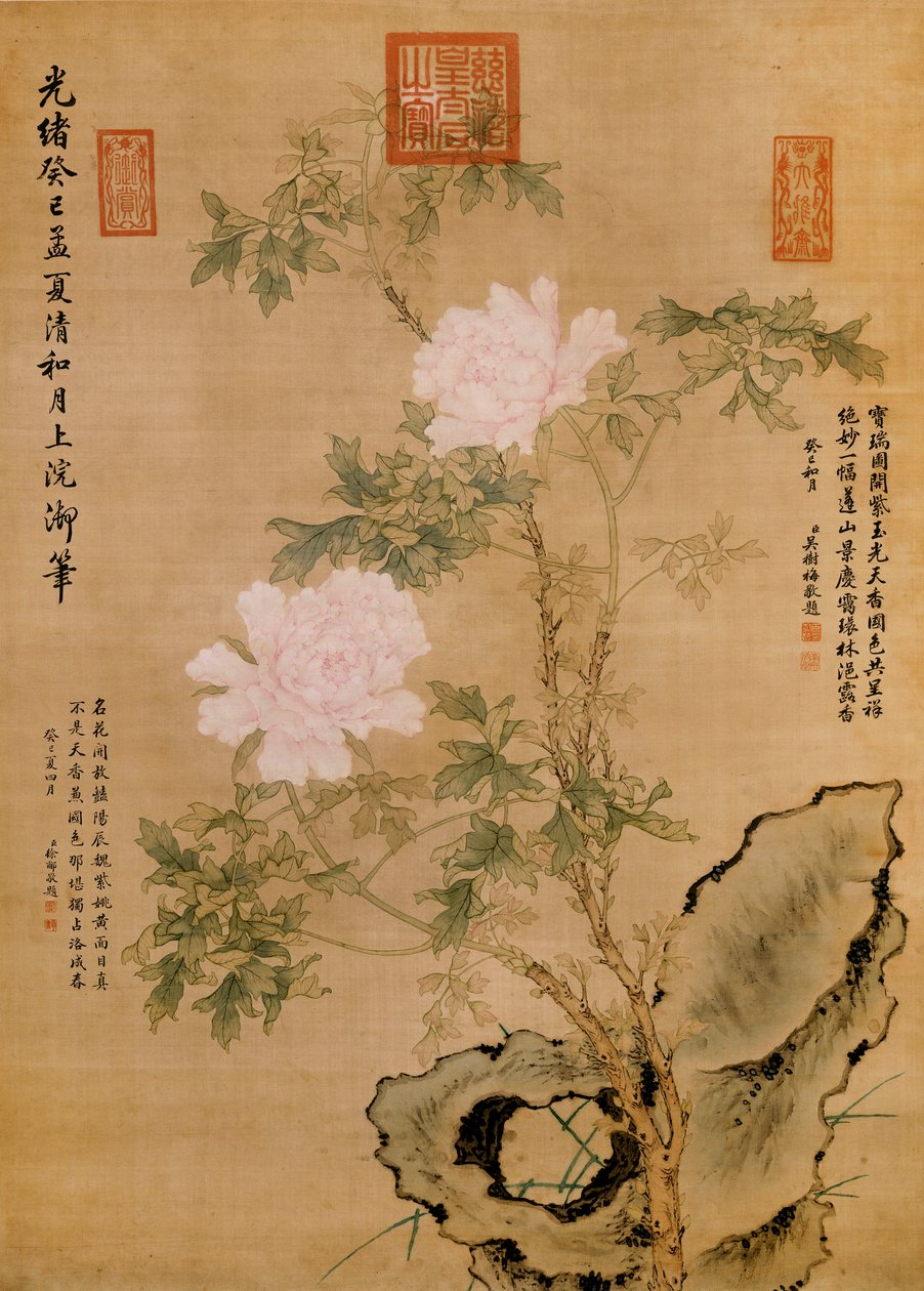 Pünkösdi rózsa és szikla, 1893 alkotó: Chinese School