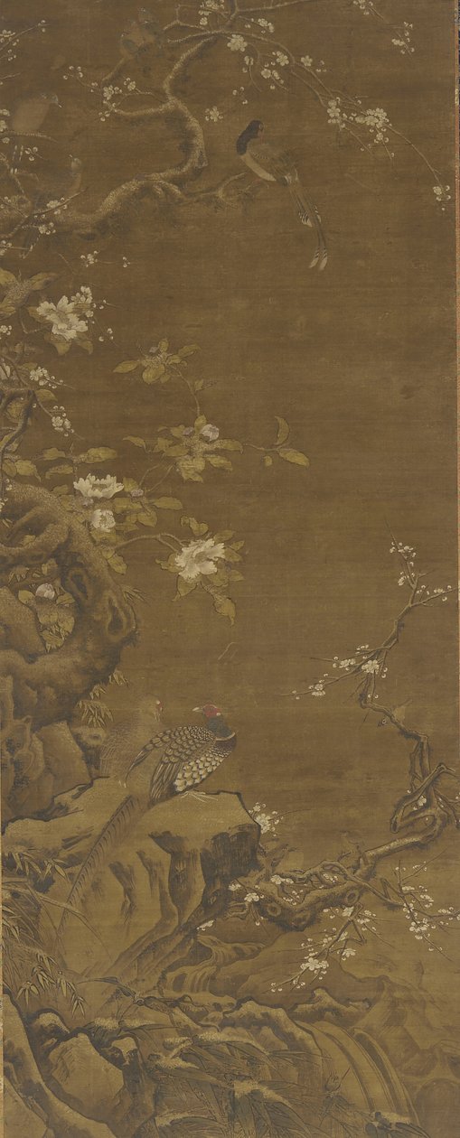 Fácánok és hóval borított szilvavirágok, Ming vagy Qing dinasztia, XV-XVIII. alkotó: Chinese School