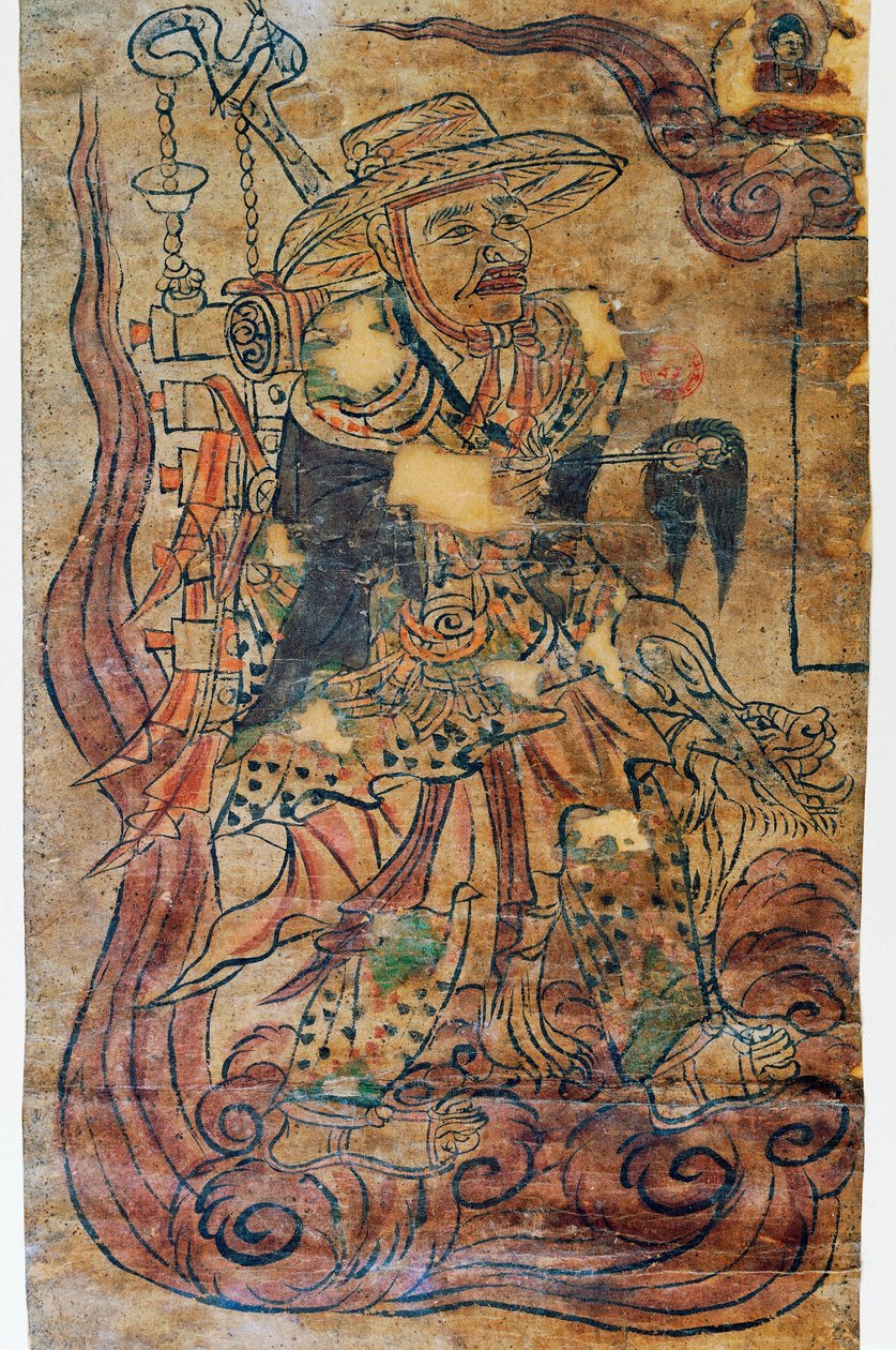 Zarándok szerzetes, miniatűr, Dunhuang, kínai civilizáció, 9. század alkotó: Chinese School
