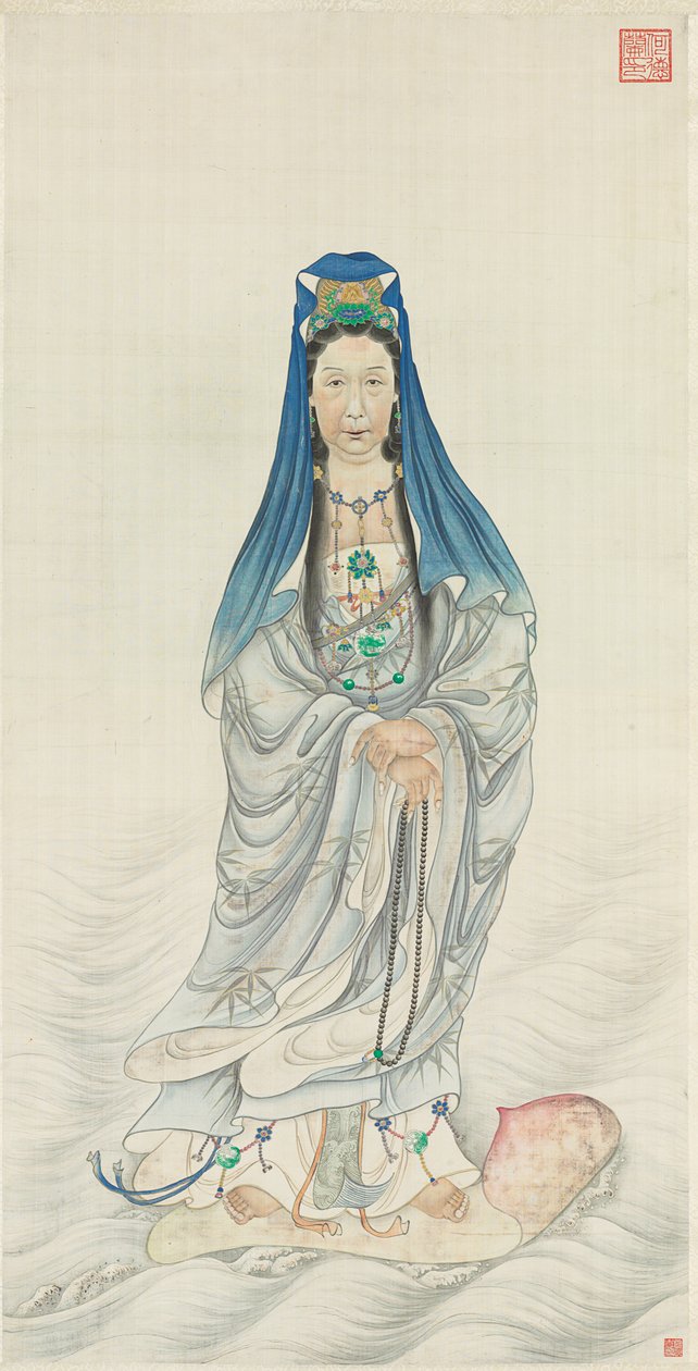 Portrait of Empress Dowager Cixi as Guanyin alkotó: Chinese School